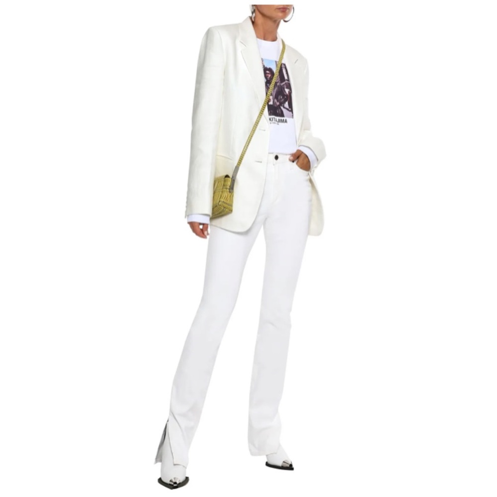 Helmut Lang Off-White Hemp and Cotton-blend Blazer